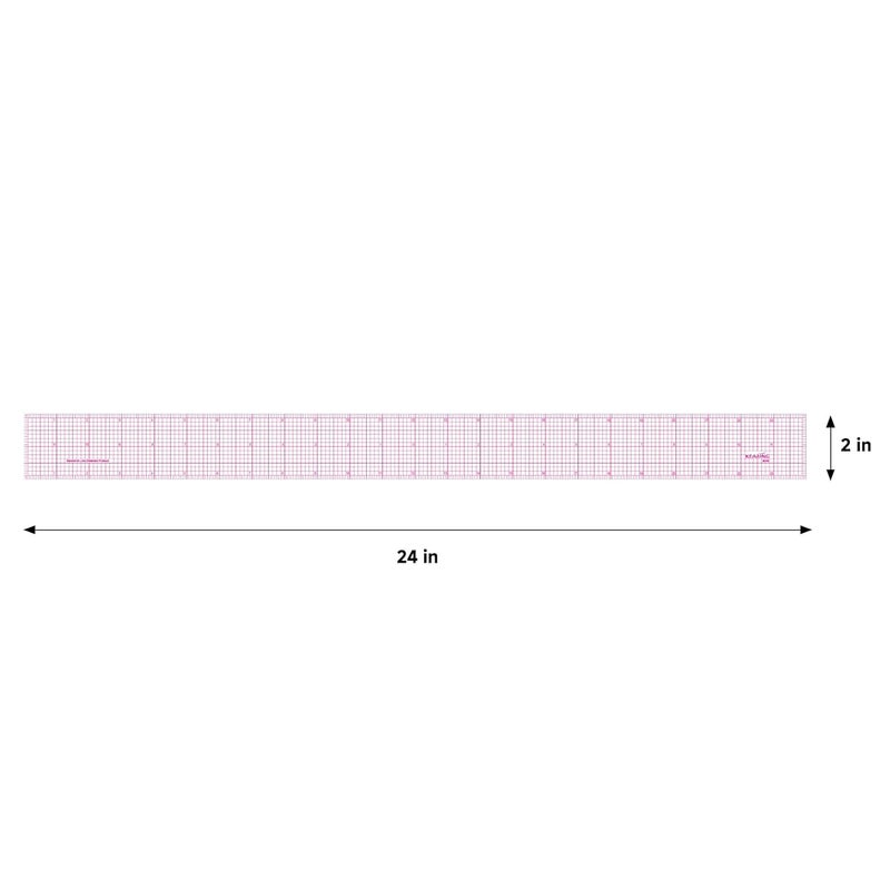 KEARING Clear Graph Fashion Design Ruler, Sandwich Line, 2 x 24, Transparent Pattern Grading Dressmaking Ruler for Sewing Quilting Design - Image 2